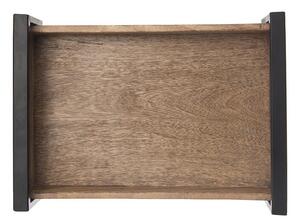 Dřevěný podnos MANGO s kovovými úchyty 35,5 x 27 cm