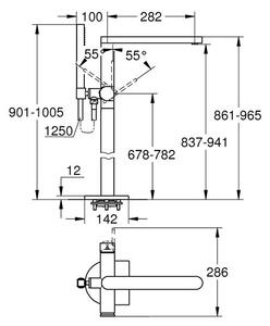 Grohe Plus Volně stojící vanová baterie se sprchou, chrom 23846003