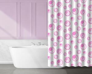 AWD Závěs koupelnový 180x180cm dekor, PEVA dekor růžová