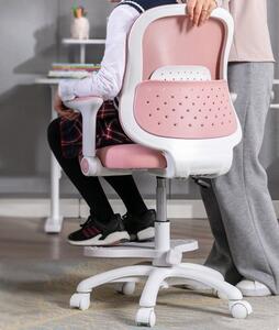 Dětská otočná židle Neoseat JUNI s podnoží — látka, růžová