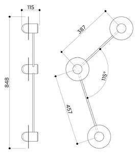Contain designová nástěnná svítidla Alba Triple Wall Angle (průměr 15 cm)