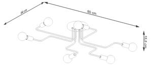 Sollux SL.1447 - Přisazený lustr VECTOR 6xE27/15W/230V černá