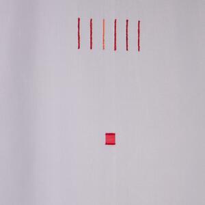 Tegatex Voál látka metráž - červené čárky se čtverečky Výška: 155 cm