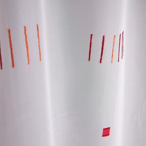 Tegatex Voál látka metráž - červené čárky se čtverečky Výška: 155 cm