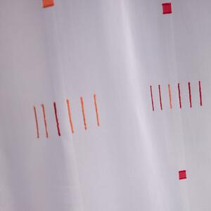 Tegatex Voál látka metráž - červené čárky se čtverečky Výška: 130 cm