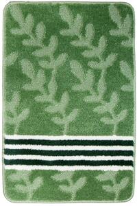 Koupelnový kobereček NATEL pruhy / listí, zelený