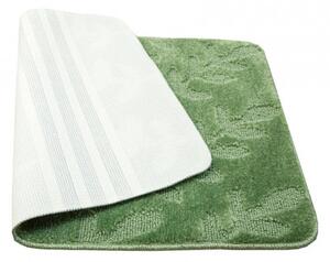 Sada koupelnových koberečků NATEL zelená, pruhy / listí