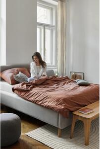 Béžová čalouněná dvoulůžková postel s úložným prostorem s roštem 180x200 cm Lotte – Meise Möbel