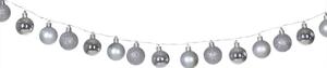 Vánoční řetěz stříbrné koule LED, teplá bílá, 2m