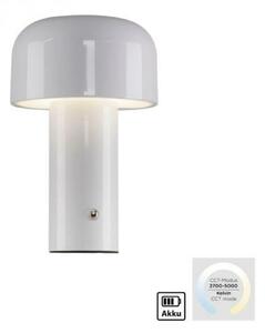 PAUL NEUHAUS JUST LIGHT LED bateriové stolní svítidlo bílé tvar houby stmívatelné dotykem USB 2700-5000K LD 19190-16