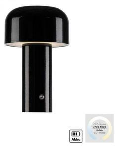 JUST LIGHT LED bateriové stolní svítidlo černé tvar houby stmívatelné dotykem USB 2700-5000K LD 19190-18