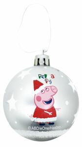 Vánoční koule Peppa Pig Cosy corner Stříbřitý 6 kusů Plastické (Ø 8 cm)