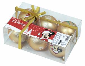 Vánoční koule Mickey Mouse Happy smiles Zlatá 6 kusů Plastické (Ø 8 cm)