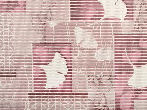 Koupelnová pěnová rohož / předložka PRO-057 Ginkgo listy na starofialovém - metráž šířka 65 cm