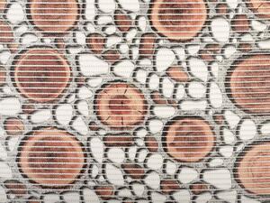Koupelnová pěnová rohož / předložka PRO-055 Kulatiny mezi kameny - metráž šířka 65 cm