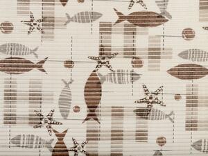 Koupelnová pěnová rohož / předložka PRO-060 Mořské ryby a hvězdice na krémovém - metráž šířka 65 cm