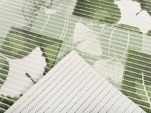 Koupelnová pěnová rohož / předložka PRO-058 Ginkgo listy na zeleném - metráž šířka 65 cm