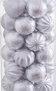 BigBuy Christmas Vánoční koule Stříbřitý Plastické 6 x 6 x 6 cm (30 kusů)