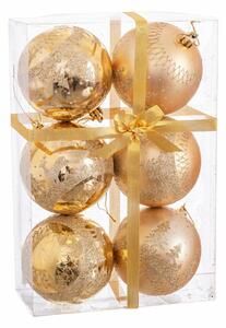 BigBuy Christmas Vánoční koule Zlatá Plastické Jelen 8 x 8 x 8 cm (6 kusů)