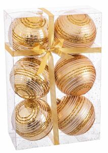 BigBuy Christmas Vánoční koule Zlatá Plastické Spirála 8 x 8 x 8 cm (6 kusů)