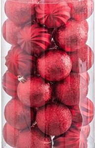 BigBuy Christmas Vánoční koule Červený Plastické 6 x 6 x 6 cm (30 kusů)