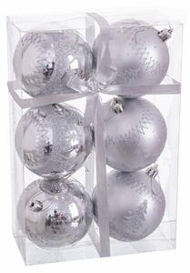 BigBuy Christmas Vánoční koule Stříbro Plastické Jelen 8 x 8 x 8 cm (6 kusů)