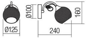 Redo 02-969 - Nástěnná lampa ASPERA 1xE14/28W/230V černá