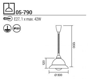 Redo 05-790 - Lustr na lanku ETRUSCA 1xE27/42W/230V