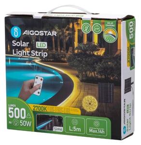 Aigostar - LED Stmívatelný solární pásek LED/5W/3,2V 5 m 2700K IP65 + DO