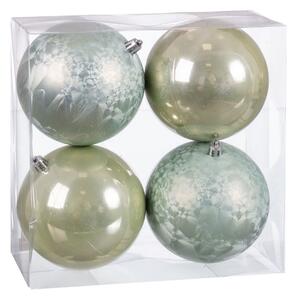 2249 Vánoční koule Zelená Plastické 10 x 10 x 10 cm (4 kusů)
