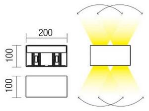 Redo 90303-LED Venkovní nástěnné svítidlo VARY 4xLED/5W/230V 4000K IP54 antracit