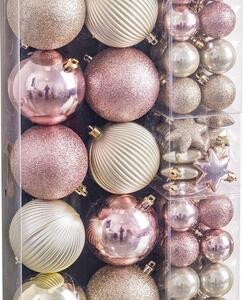 BigBuy Christmas Vánoční koule Růžový (58 kusů)