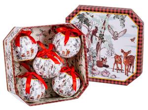 BigBuy Christmas Vánoční koule Vícebarevný Papír Polyfoam Zvířata 7,5 x 7,5 x 7,5 cm (5 kusů)