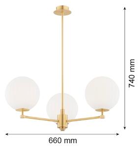 Argon 6307 - Lustr na tyči PALOMA 3xE14/7W/230V zlatá/bílá