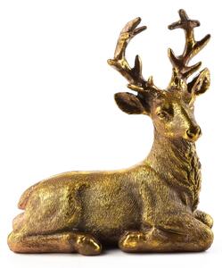 Mondex Figurka ležící jelen SANTA LILA zlatá