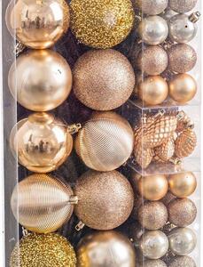 BigBuy Christmas Vánoční koule Zlatá (50 kusů)