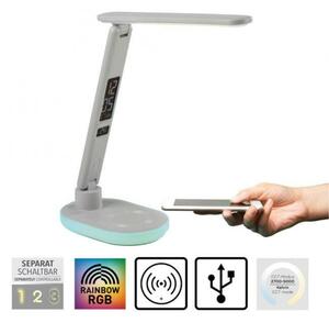 PAUL NEUHAUS JUST LIGHT LED stolní lampa bílá dotykový stmívač nabíjení telefonu bezdrátově i USB 3000-5000K LD 11018-16