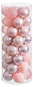 2249 Vánoční koule Růžový Plastické 6 x 6 x 6 cm (40 kusů)