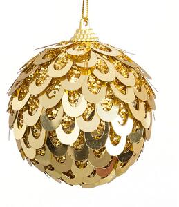 BigBuy Christmas Vánoční koule Zlatá Plastické Polyfoam 10 x 10 x 10 cm (3 kusů)