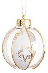 BigBuy Christmas Vánoční koule Bílý Transparentní Zlatá Plastické materiál Hvězdy 8 x 8 x 8 cm (4 kusů)