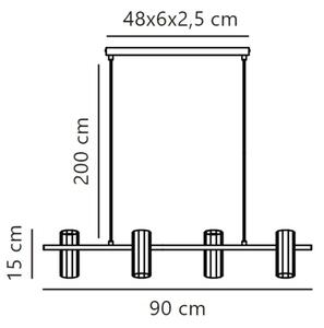 Nordlux - Lustr na lanku ALANIS 4xGU10/15W/230V černá