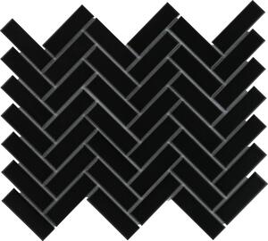 FIN Obklad keramická černá Mozaika PARKET Black Mat 2,2x7,2 (31,5x24,5) cm - PAHM925