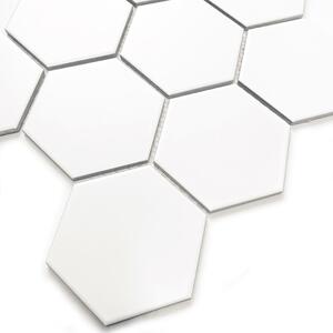 FIN Keramická mozaika bílá Mozaika HEXAGON 10 Bílá Mat 9,5x11 (29,5x26) cm - AMH95010