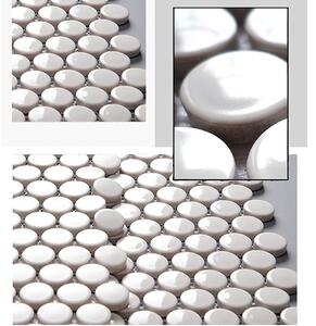 FIN Keramická mozaika bílá Mozaika KOLEČKA Bílá Lesk prům. 1,9 (31,5x29,4) cm - VKN100