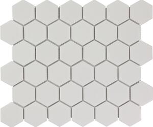 FIN Obklad keramická bílá Mozaika HEXAGON 5 Bílá Mat hexagony 5,1x5,9 (28,1x32,5) cm - AMH13010