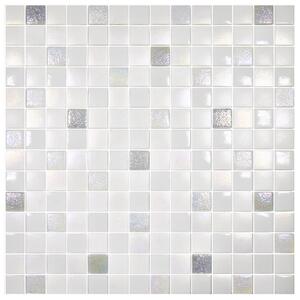 Hisbalit Obklad skleněná bílá Mozaika TEXTURAS ICE 2,5x2,5 (33,3x33,3) cm - 25ICE