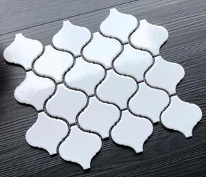 FIN Obklad keramická bílá Mozaika ARABESKA Bílá Lesk 7,4x7,8 (28x24,5) cm - WPALG100