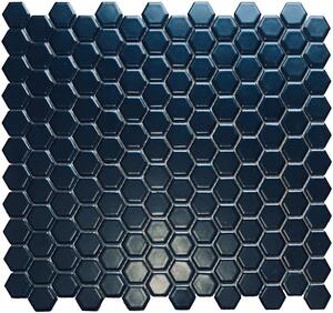 FIN Keramická mozaika černá Mozaika HEXAGON 2 Černá Mat 2,3x2,6 (27,5x30) cm - LAMH23317