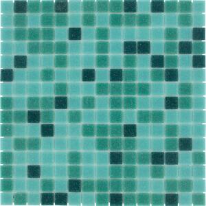 The Mosaic Factory Obklad skleněná zelená Mozaika Green mix 2x2 (32,3x32,3) cm - GM54