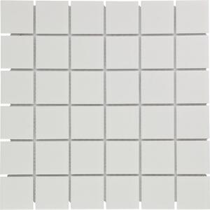 The Mosaic Factory Obklad keramická bílá Mozaika White mat 48 4,8x4,8 (30,9x30,9) cm - AM13010